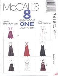 7418 MCCALLS 8 EZ STRAPPY FLARE DRESSES LENGTHS PATTERN 14-18;10-14, 8-12 CHOICE